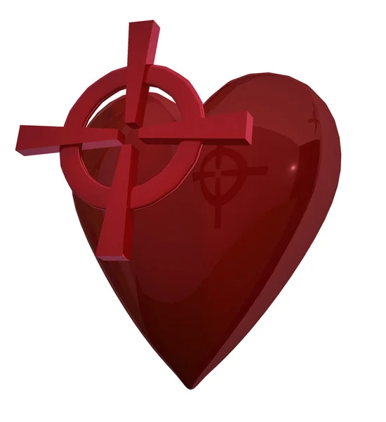 stock image Red heart with target