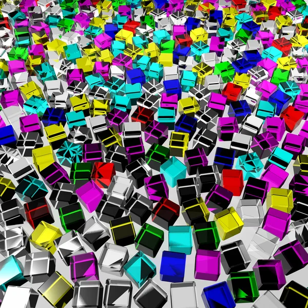Colore cubi di vetro — Foto Stock
