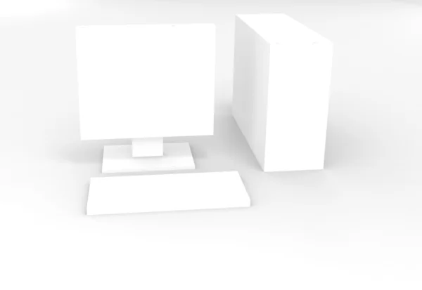 Fehér számítógép — Stock Fotó