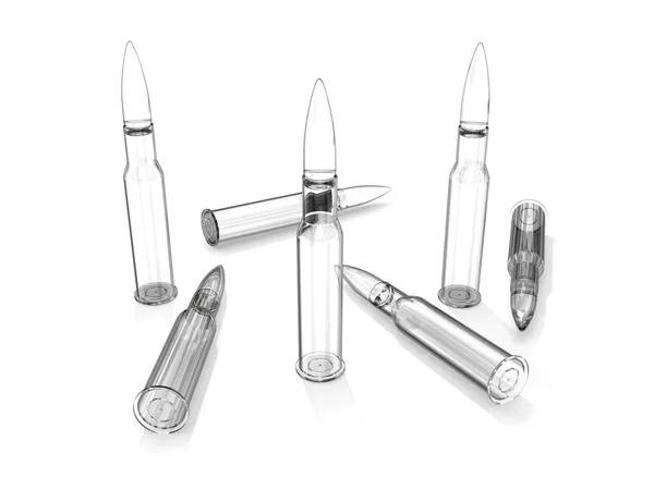 White Transparent Glass Cartridges White Background — Stock Photo, Image