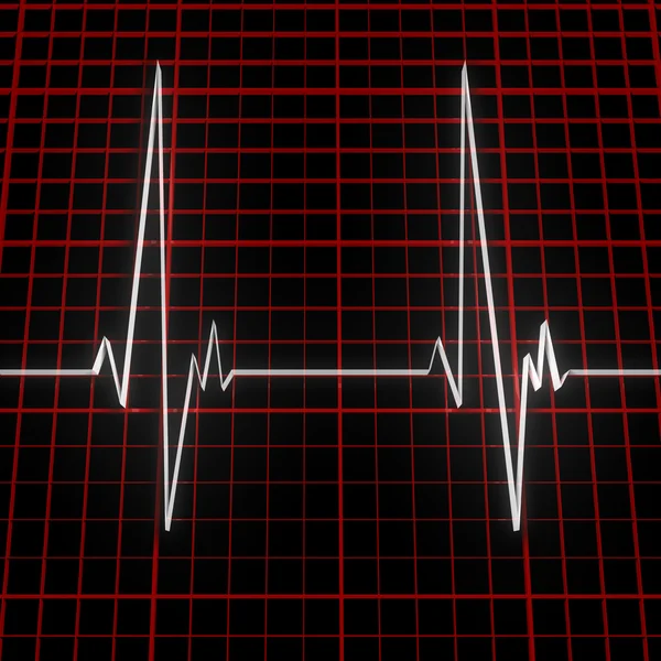 Volume White Cardiogram Red Grid — Stock Photo, Image