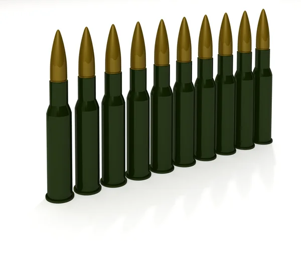 Cartridges Machine Gun White Background — Stock Photo, Image