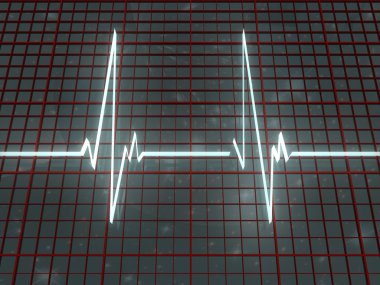 White line cardiogram on space clipart