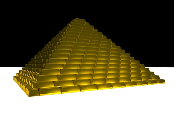 Zlaté slitky pyramida — Stock fotografie