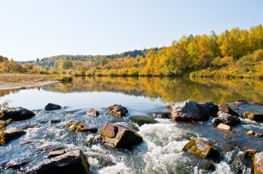 Autumn on the river clipart