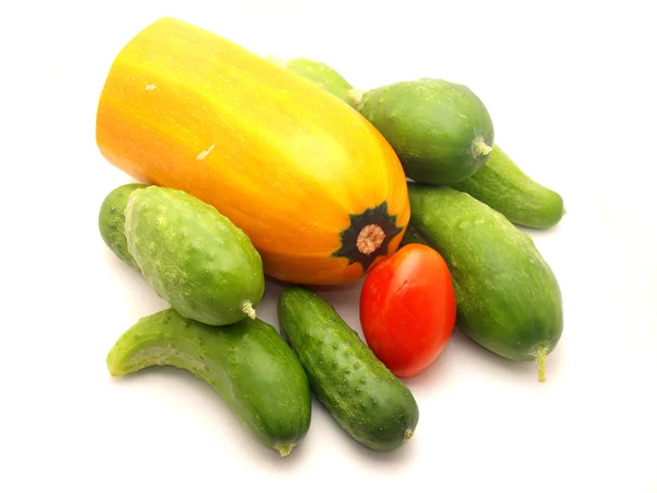 stock image Tomatoes, vegetable marrow and cucumbers