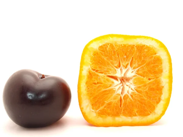 사각 오렌지와 매 화 — 스톡 사진