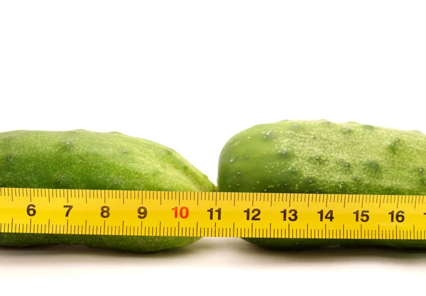 Cucumbers and ruler — Stock Photo, Image