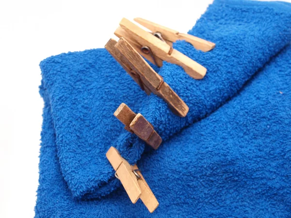 Clothespins na ručník — Stock fotografie