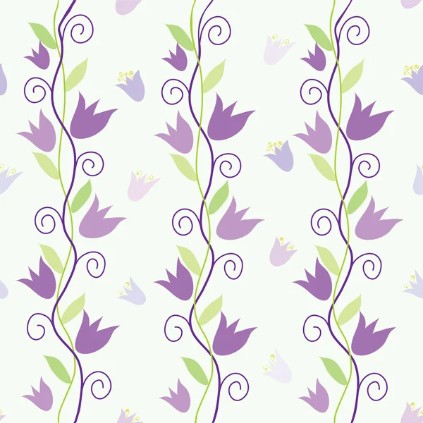 Nahtloses Muster mit violetten Glöckchen — Stockvektor