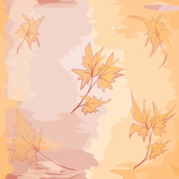 グランジのシームレスなオレンジの葉のパターン — ストックベクタ