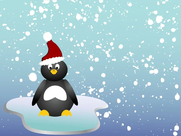 Pinguino sul ghiaccio — Vettoriale Stock
