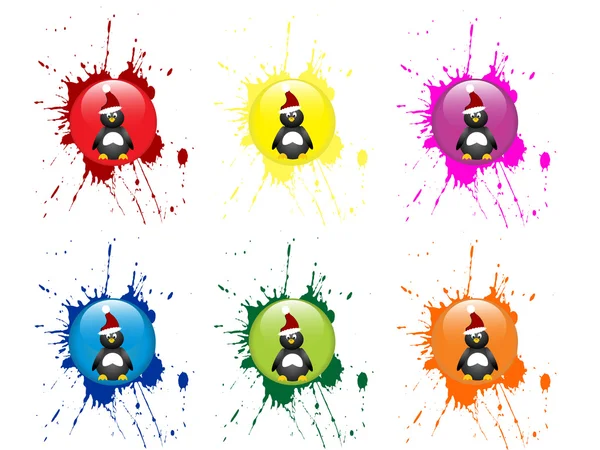 Iconos de pingüino — Archivo Imágenes Vectoriales