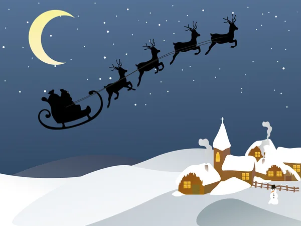 Зимова сцена різдвяна листівка — стоковий вектор
