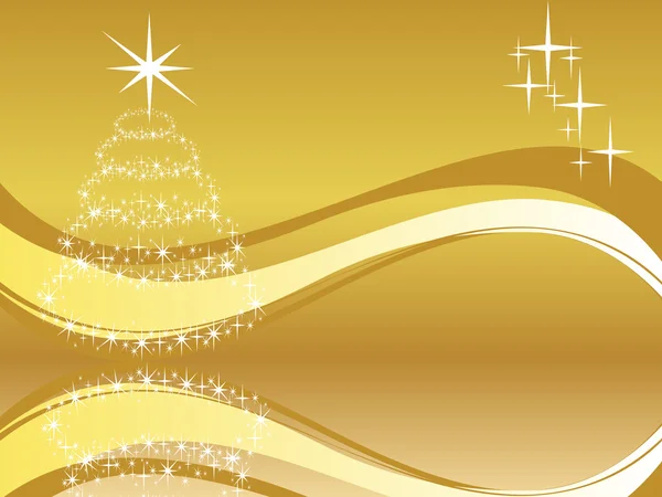 Goldene Weihnachtskarte — Stockvektor