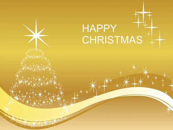 黄金のクリスマス カード — ストックベクタ