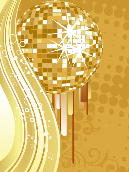 Boule miroir dorée — Image vectorielle