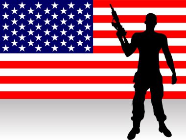 Soldier with gun clipart