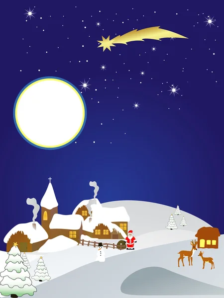 冬のシーン - クリスマス カード — ストックベクタ