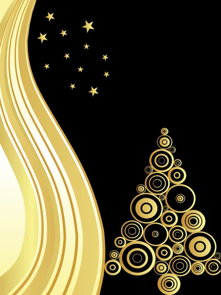 Goldener Weihnachtsbaum — Stockvektor