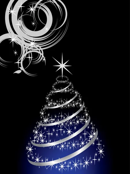 银色圣诞树 — 图库矢量图片