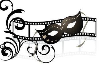 Mask on filmstripe clipart