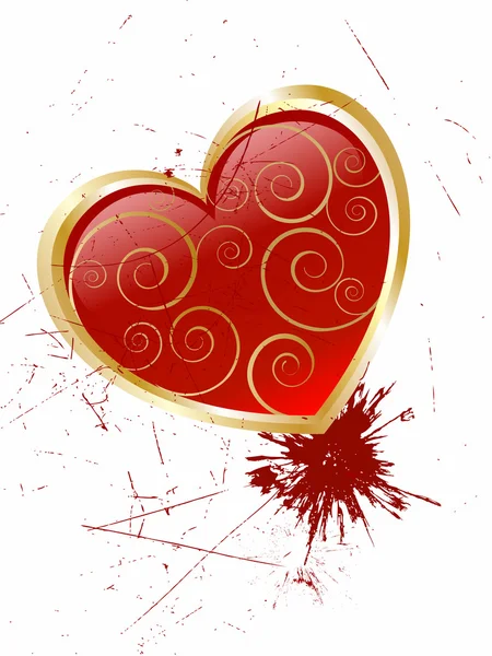 Red glass heart — Stock Vector