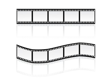 Vector illustration of simple filmstripes with shadow clipart