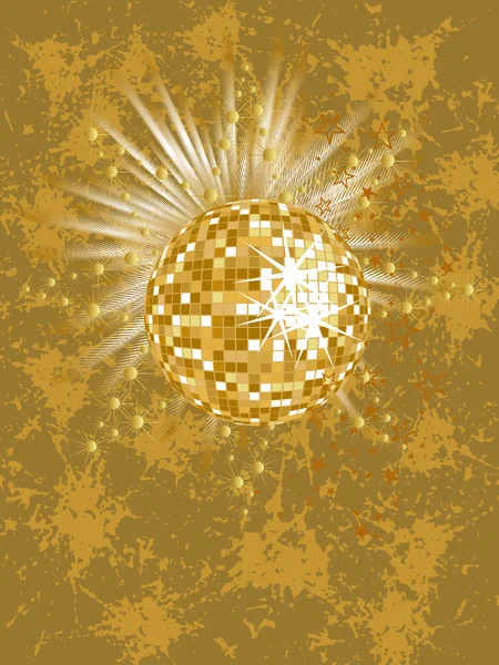 Golden mirror ball — Stock Vector