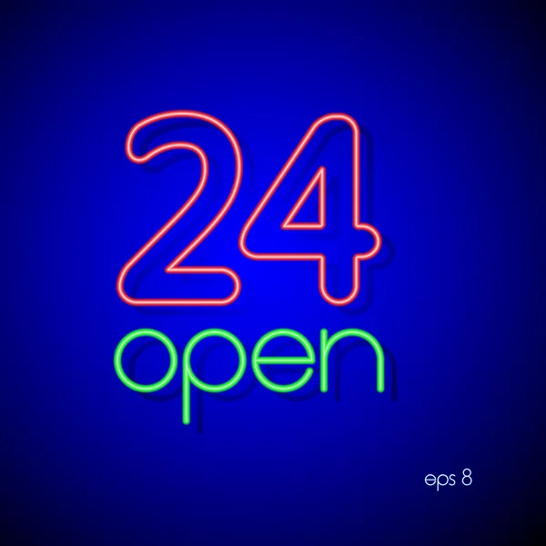24 aberto . — Vetor de Stock