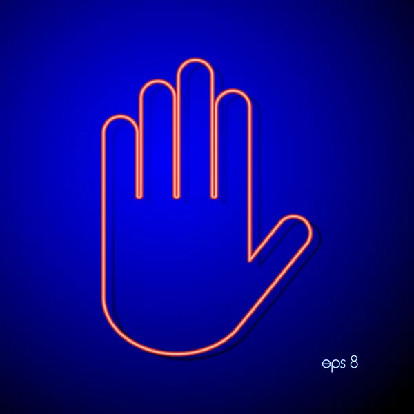 Neon ruka. — Stockový vektor