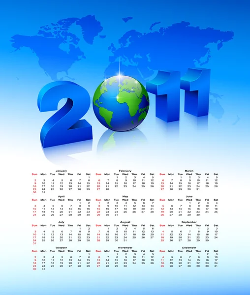 Kalendář na modrém pozadí — Stockový vektor