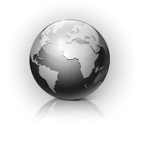 Globe na bílém pozadí. Vektorová ilustrace. — Stockový vektor