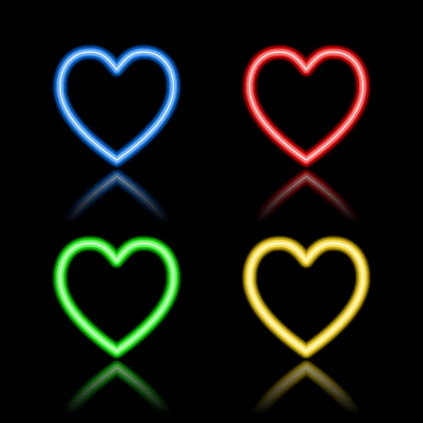 Pictogrammenset van neon knoppen — Stockvector