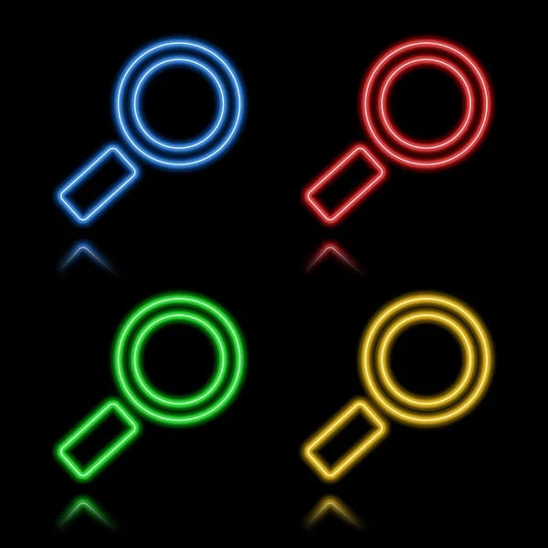 Neon buton ikon seti — Stok Vektör