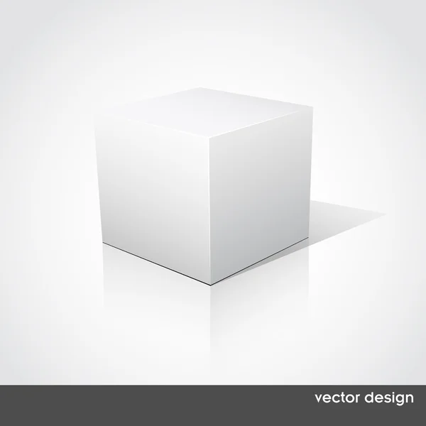 Cubo sobre fondo blanco — Vector de stock