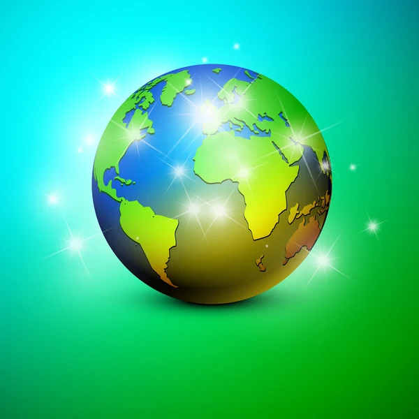 Globe på en blå bakgrund. vektor illustration. — Stock vektor