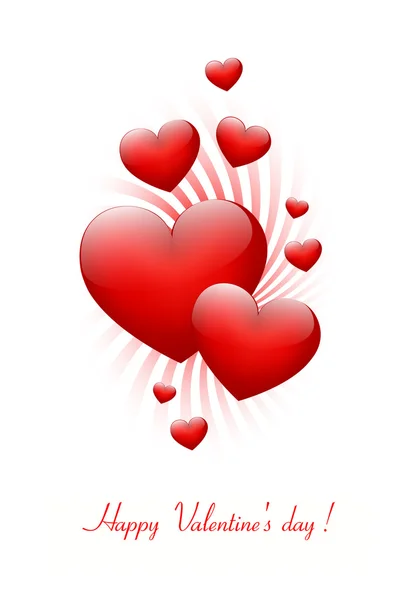 Κάρτα Του Αγίου Βαλεντίνου Την Καρδιά Εικονογράφηση Φορέας — Διανυσματικό Αρχείο