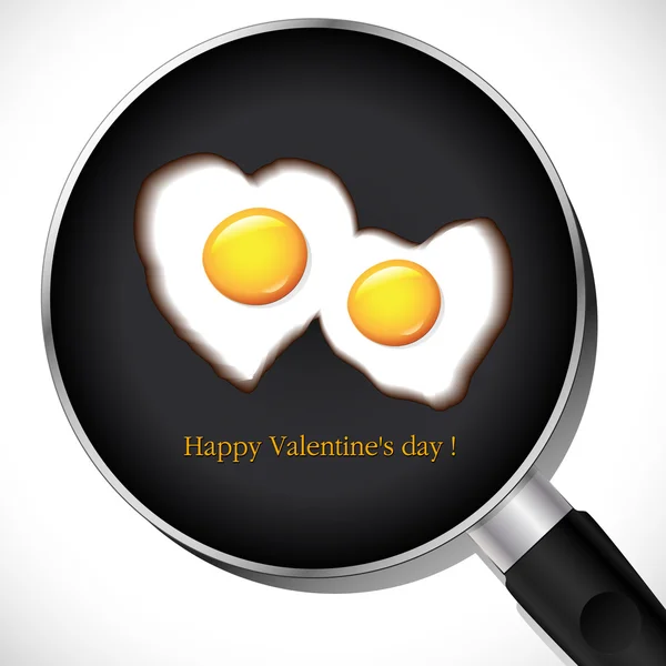 Stekt Egg.Valentine dag — Stock vektor