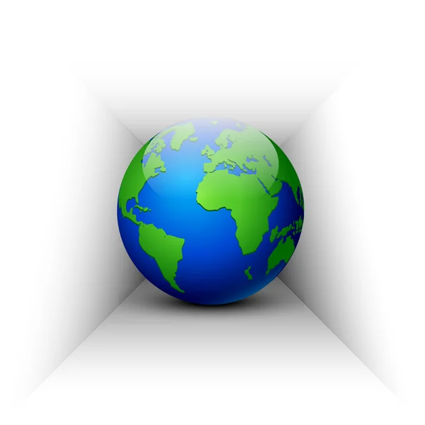 Globe på en blå bakgrund. vektor illustration. — Stock vektor