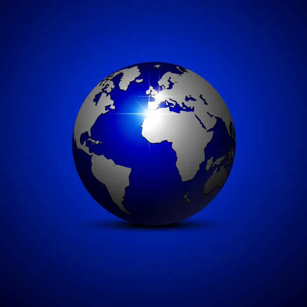 Globus Auf Blauem Hintergrund Vektorillustration Eps10 — Stockvektor