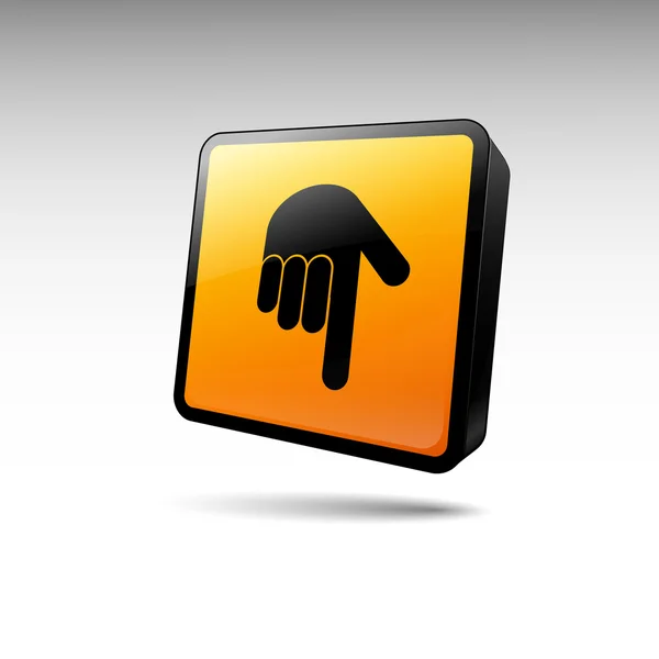 Icon Black Hand Yellow Background — Stockvector