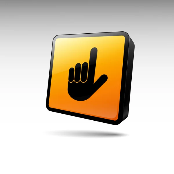 Icon black hand on a yellow background — Stock Vector
