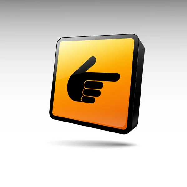 Dłoń ikony czarny na żółtym tle — Wektor stockowy