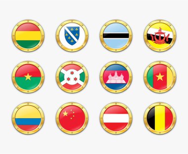 Shields with flags clipart