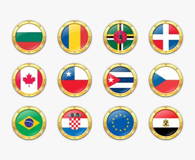 Shields with flags clipart