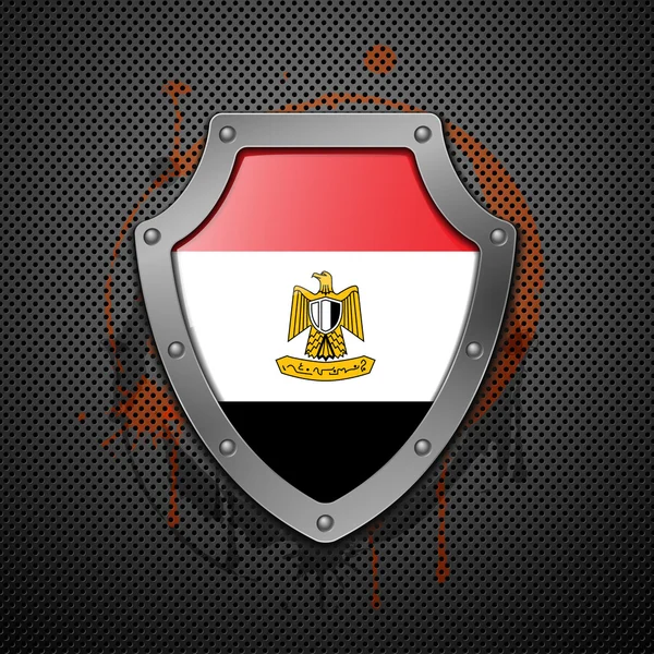Bouclier avec l'image d'un drapeau de l'Egypte — Image vectorielle