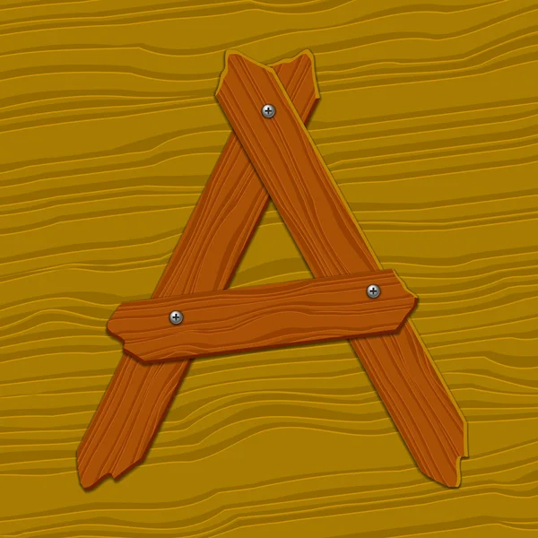 The stylized wooden letter — ストックベクタ