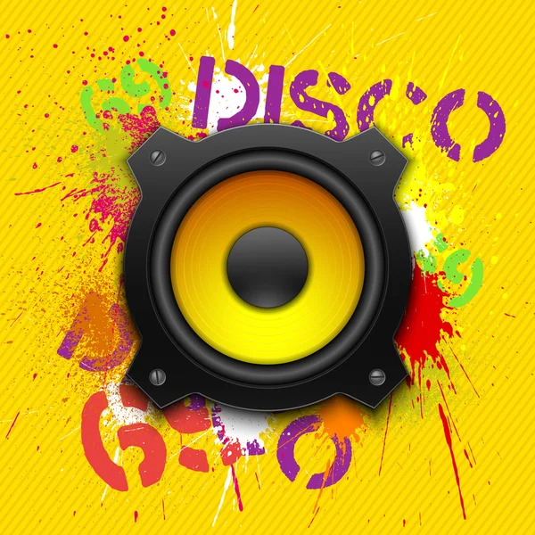 Party design element with speaker — Stock Vector