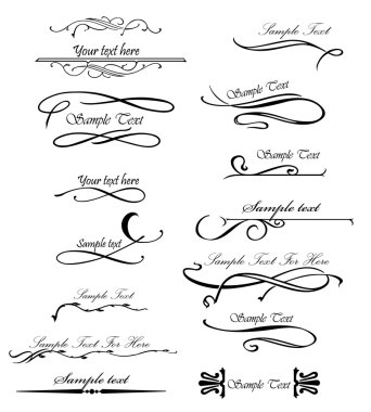 Set ornate design elements for you text. Vector